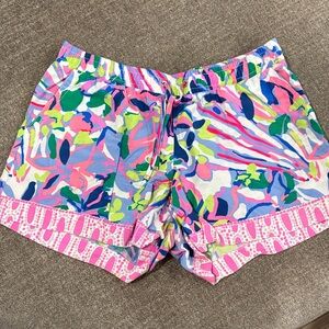 Lilly Pulitzer Vibrant Pink and Blue Athletic Shorts